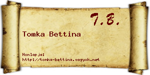 Tomka Bettina névjegykártya